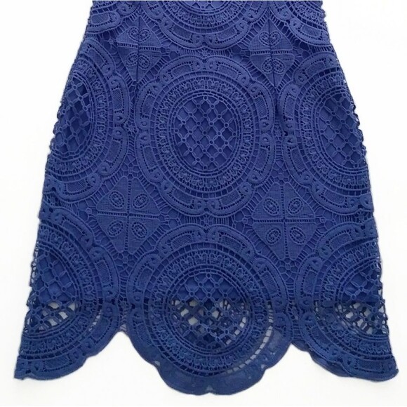 I.N. SAN FRANCISCO BLUE LACE DRESS SIZE 9 - Picture 3 of 10